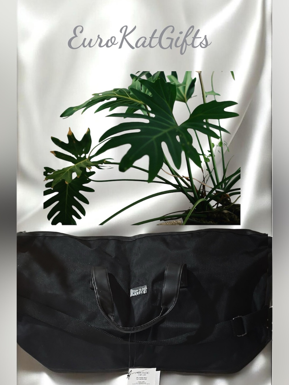 NWT Jimmy Choo Black Travel Duffel Bag with Textured Fabric Like NEW